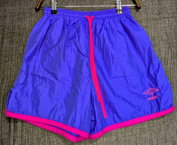 Umbro Pants - VNTG UMBRO SHORTS Adult Small Purple Pink Nylon Crinkle Soccer Made In USA 90s